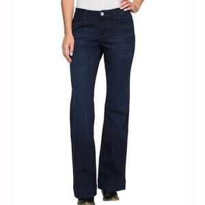 Wrangler Retro Mae Trouser Women 26x30 Stretch 09MWWAB Flared Dark Wash Jean 3/4